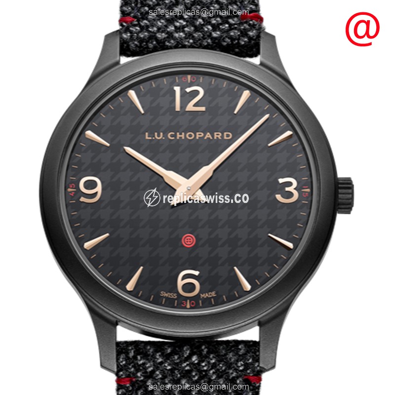 Chopard L.U.C Automatic - Black Dial - Steel Case - Black Fabric Strap - Luxury Replica L.U.C Watch